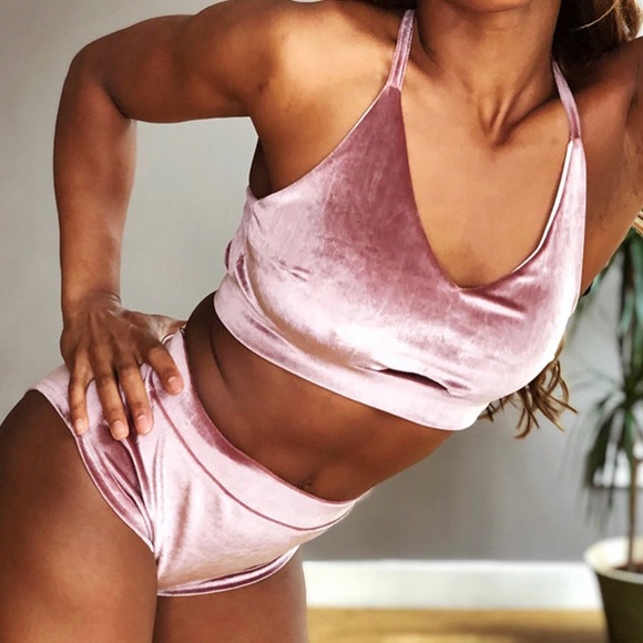 REV ACTIV S/M 4/6 US Polewear Booty Shorts Pink Blush Velvet polewear - Picture 6 of 9